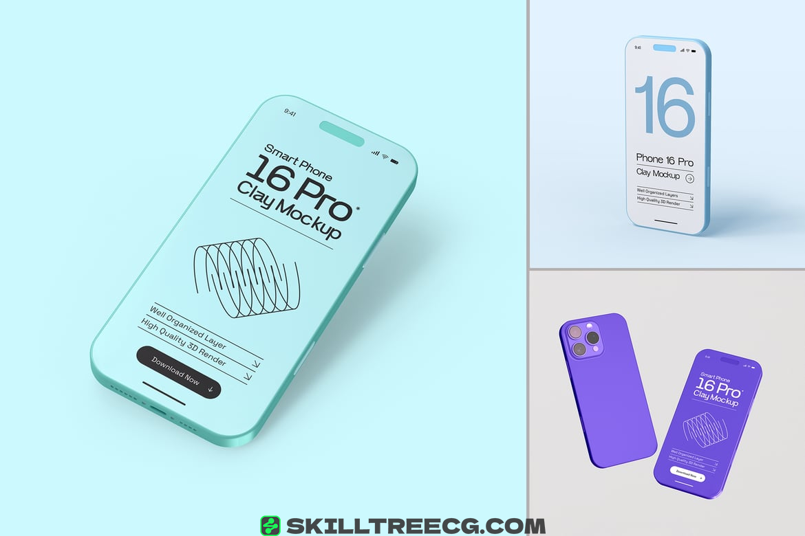 iPhone 16 Pro Mockup Set（647717）-技能树